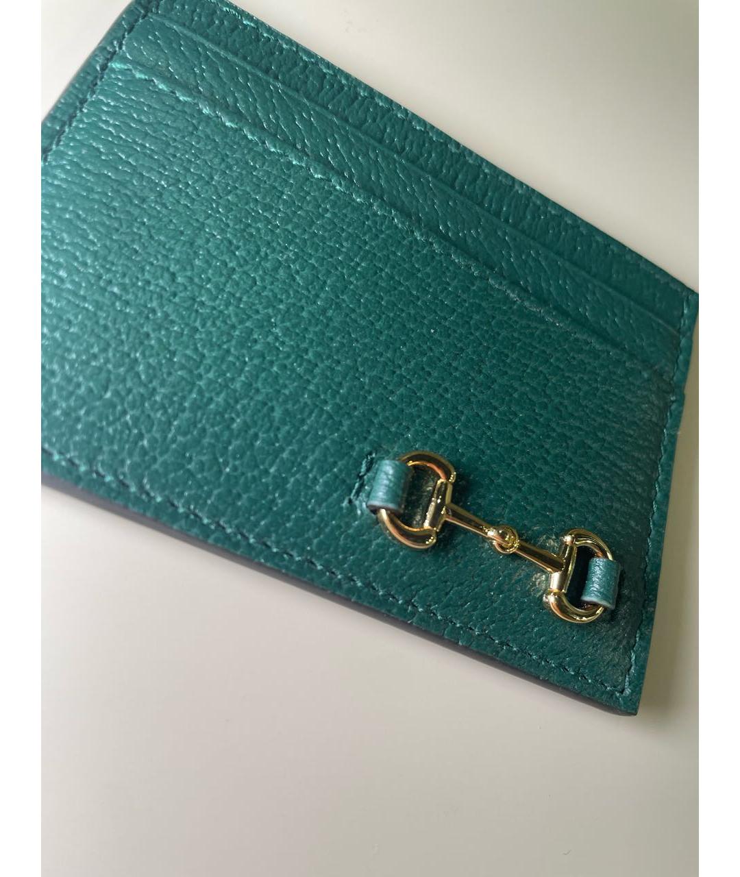 GUCCI Зеленый кожаный кардхолдер, фото 7