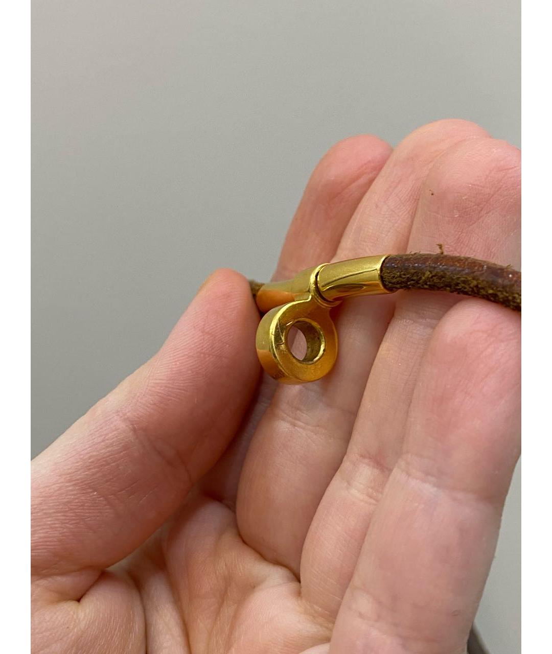 HERMES Коричневый кожаный чокер, фото 2