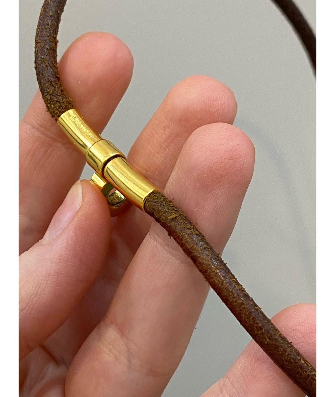 HERMES Коричневый кожаный чокер, фото 3