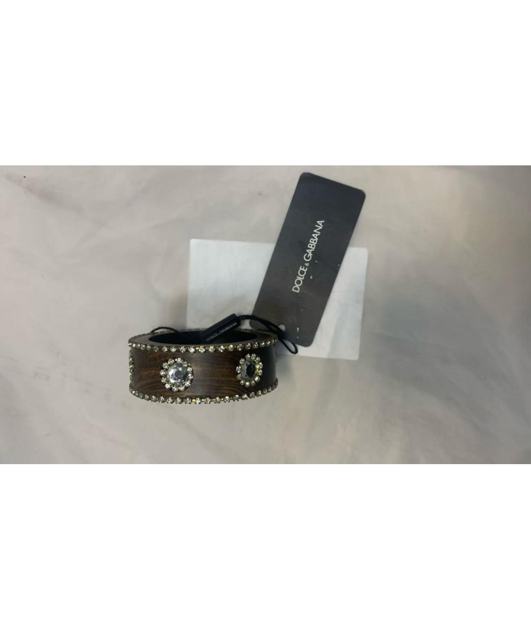 DOLCE&GABBANA Коричневый деревянный браслет, фото 5