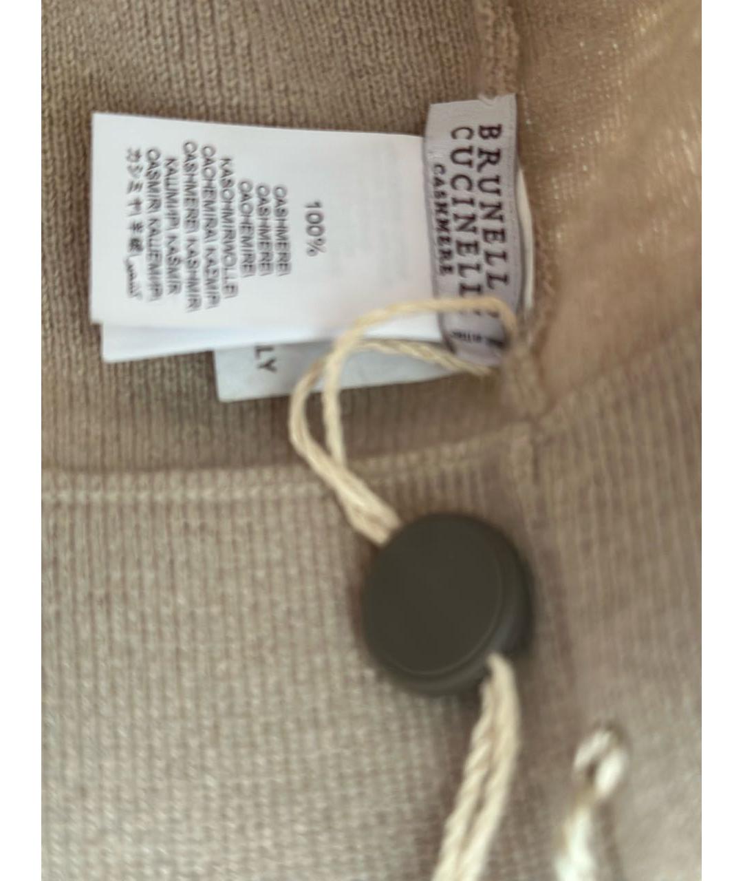 BRUNELLO CUCINELLI Бежевая кашемировая шапка, фото 3