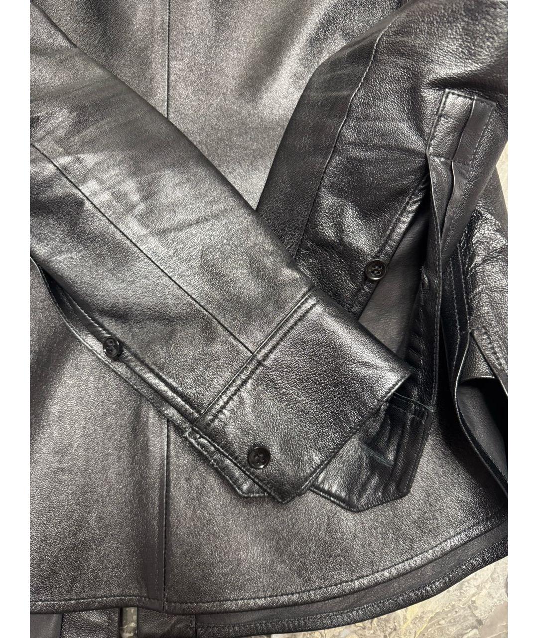 SAINT LAURENT Черная кожаная рубашка, фото 4