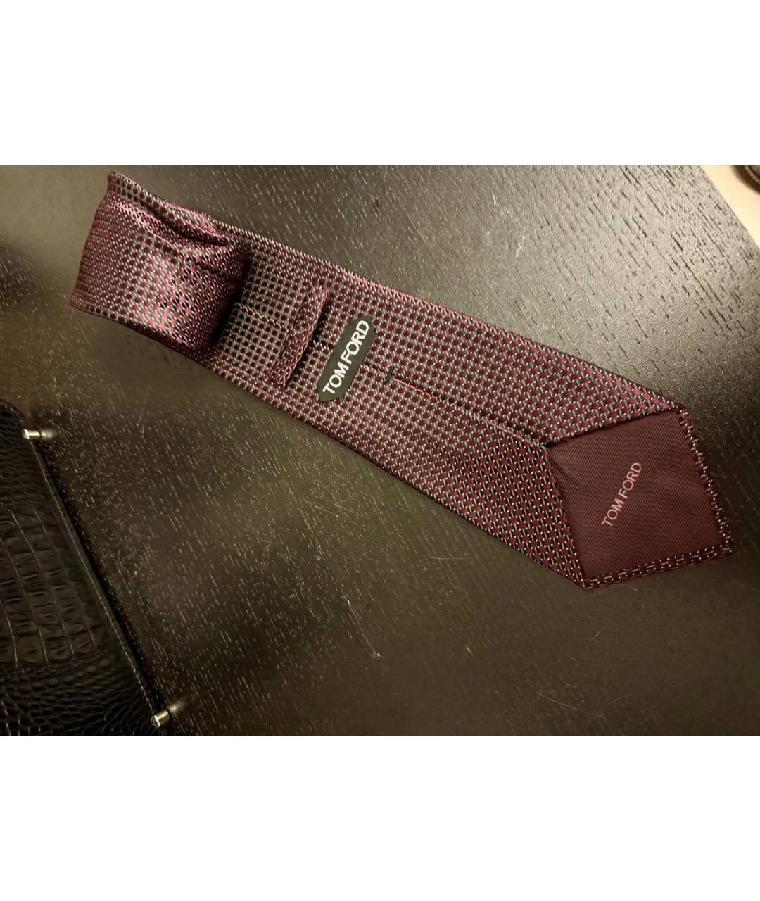 TOM FORD Бордовый шелковый галстук, фото 2