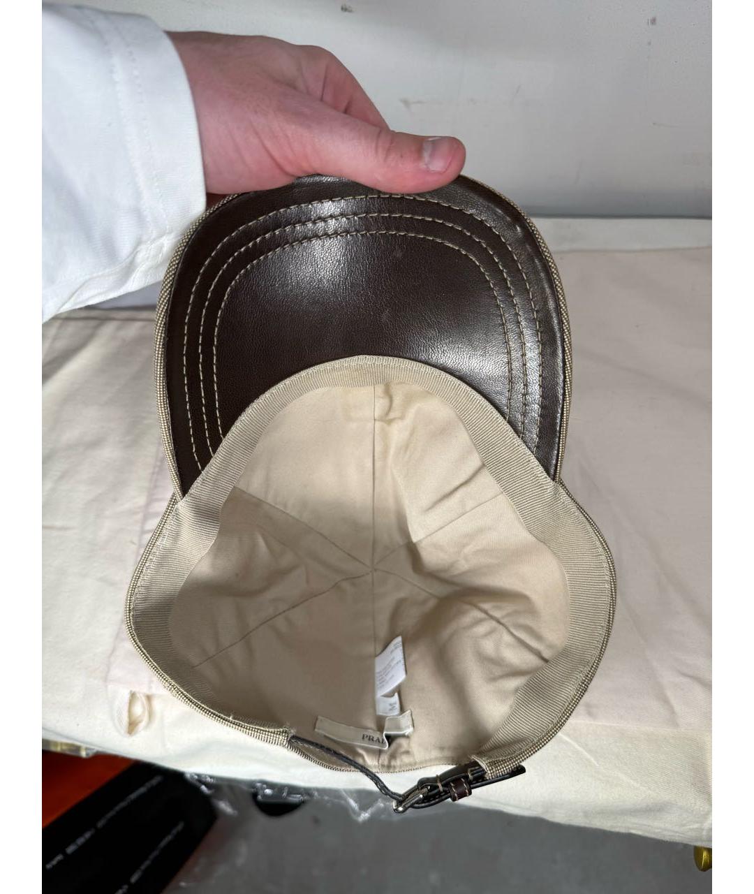 PRADA Коричневая хлопковая кепка, фото 3