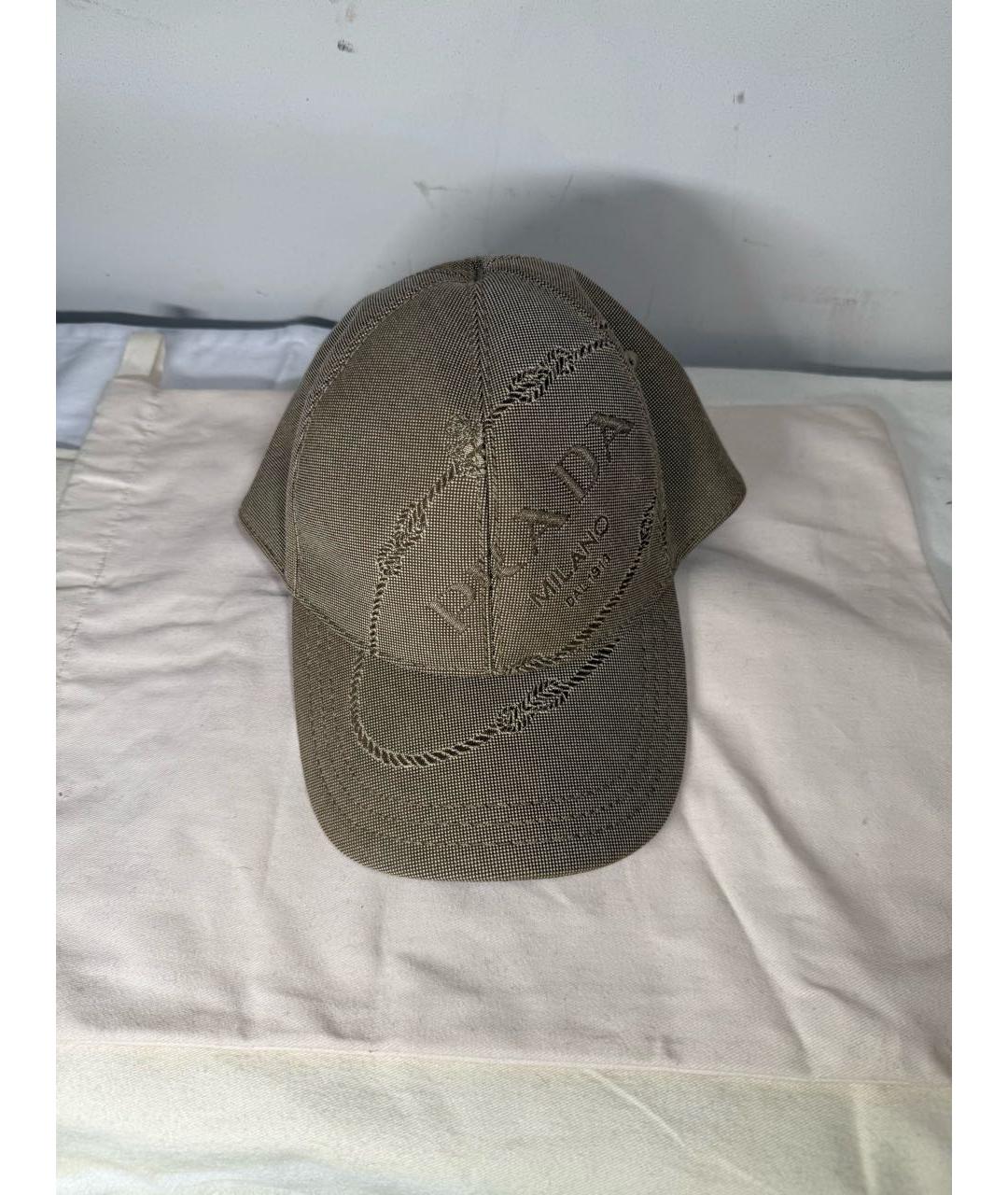PRADA Коричневая хлопковая кепка, фото 5