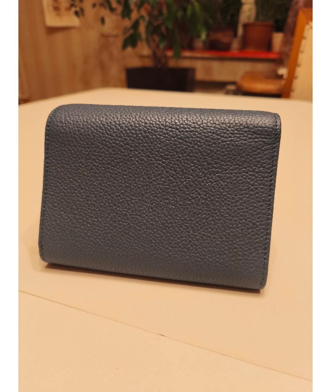 MULBERRY Голубой кожаный кошелек, фото 3