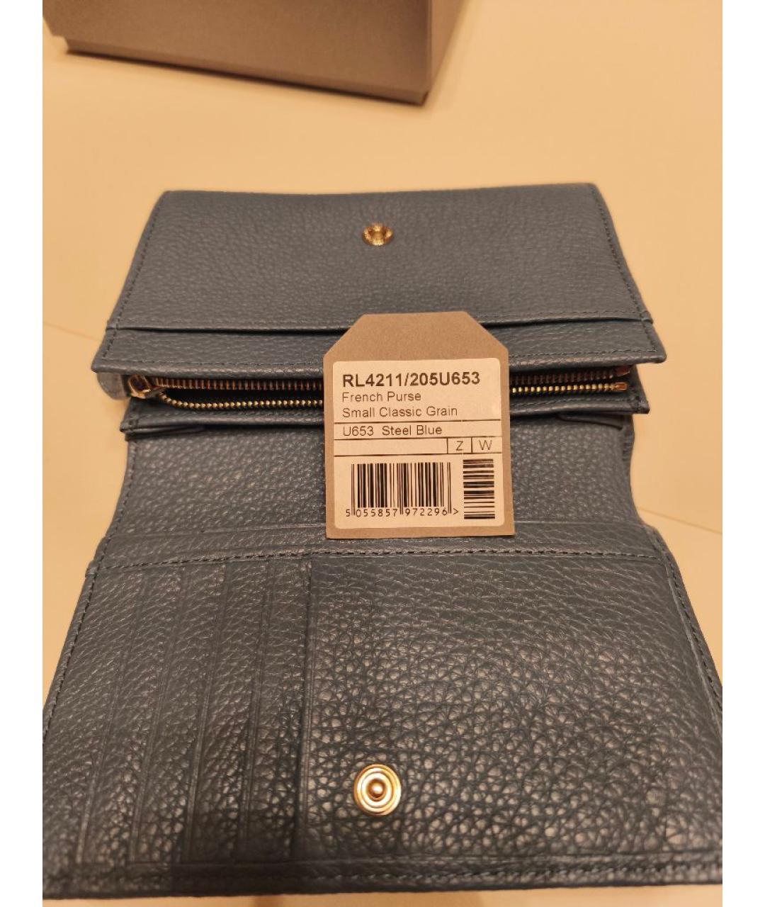 MULBERRY Голубой кожаный кошелек, фото 7