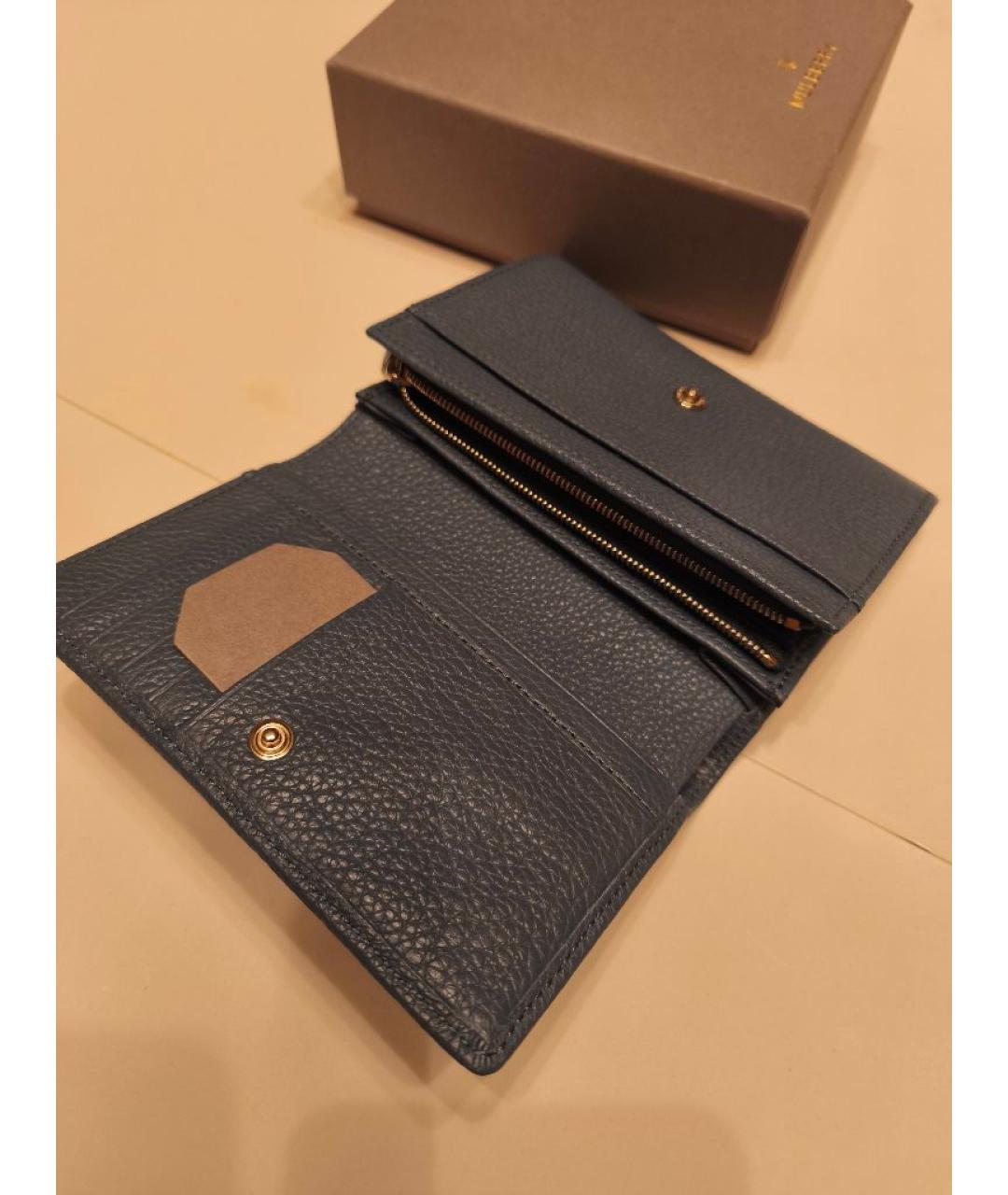 MULBERRY Голубой кожаный кошелек, фото 4