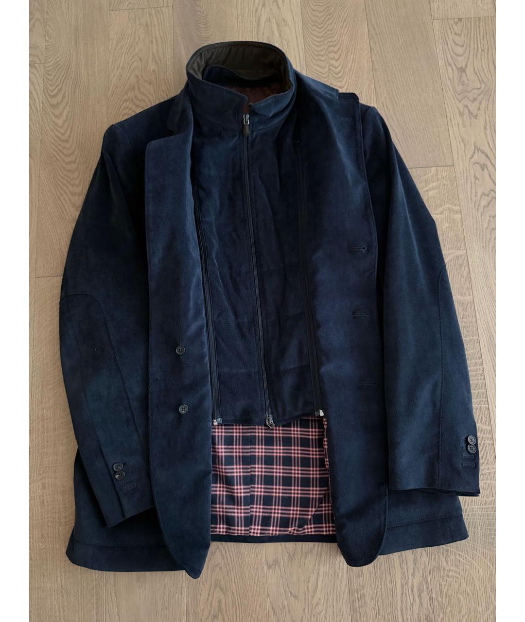 CORNELIANI Темно-синяя полиэстеровая куртка, фото 4