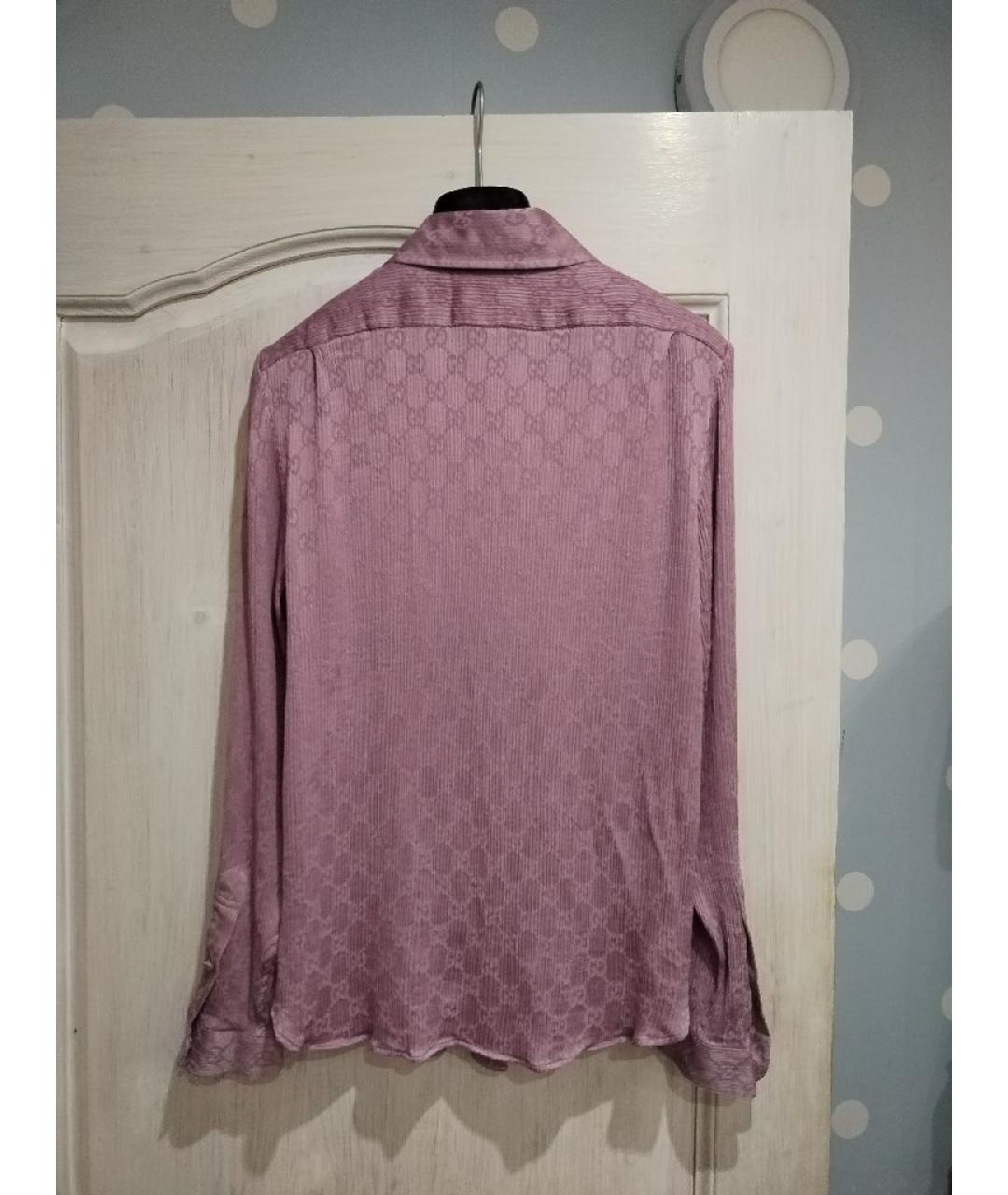 GUCCI Розовая шелковая блузы, фото 2