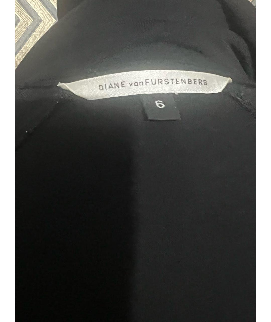 DIANE VON FURSTENBERG Черное вискозное повседневное платье, фото 6