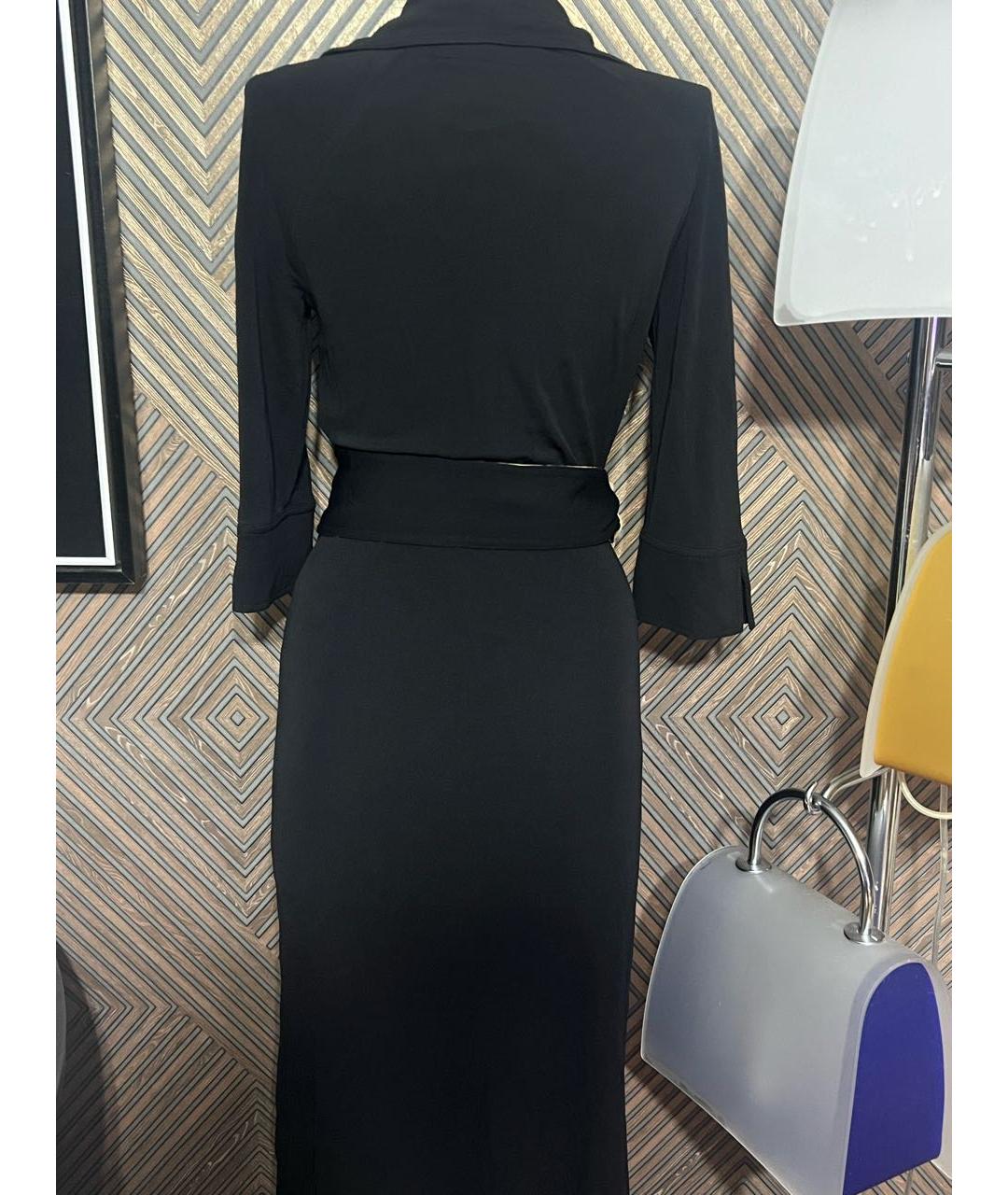 DIANE VON FURSTENBERG Черное вискозное повседневное платье, фото 2