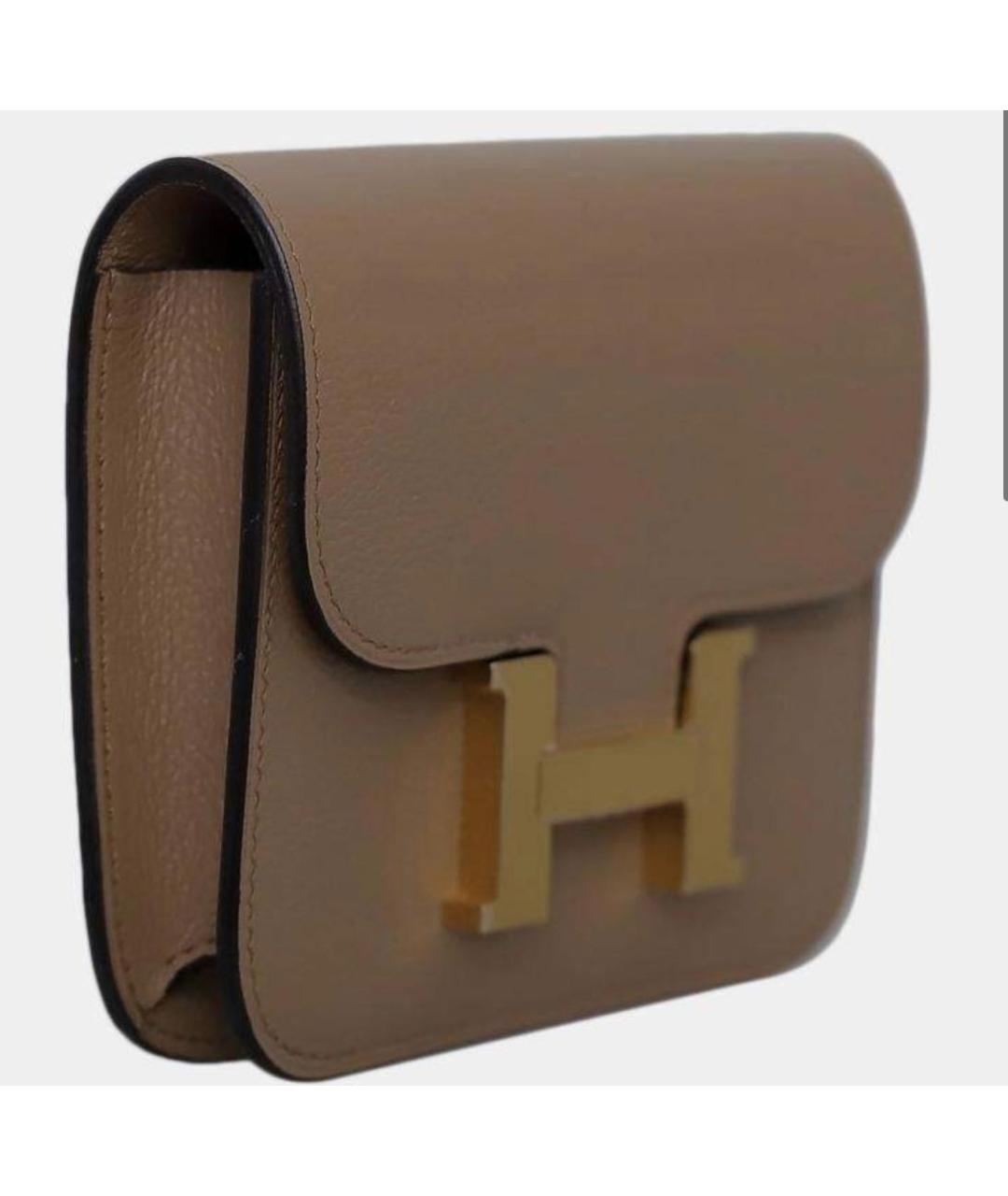 HERMES Хаки кожаная поясная сумка, фото 3