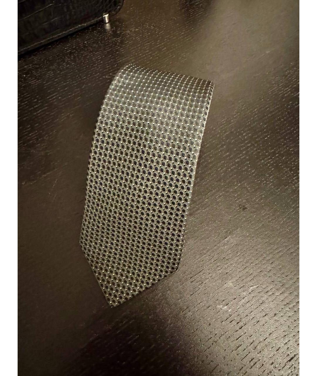 HUGO BOSS Серый шелковый галстук, фото 4