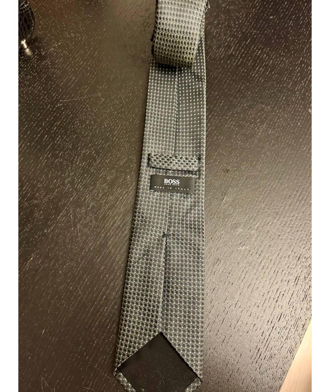 HUGO BOSS Серый шелковый галстук, фото 2