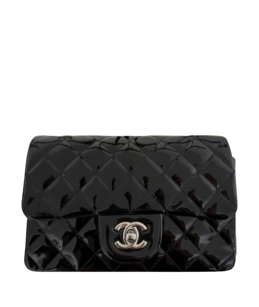 CHANEL Черная сумка через плечо из лакированной кожи, фото 1