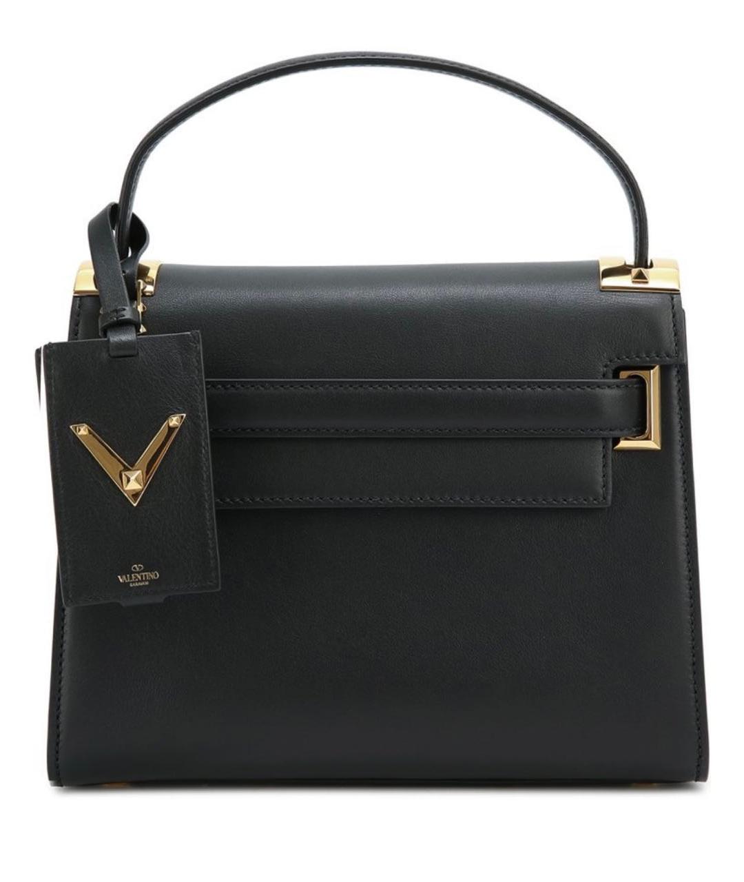 VALENTINO Черная кожаная сумка с короткими ручками, фото 9