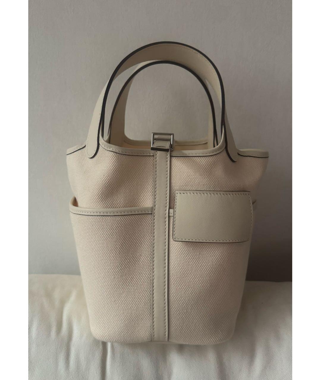 HERMES Бежевая сумка тоут, фото 8