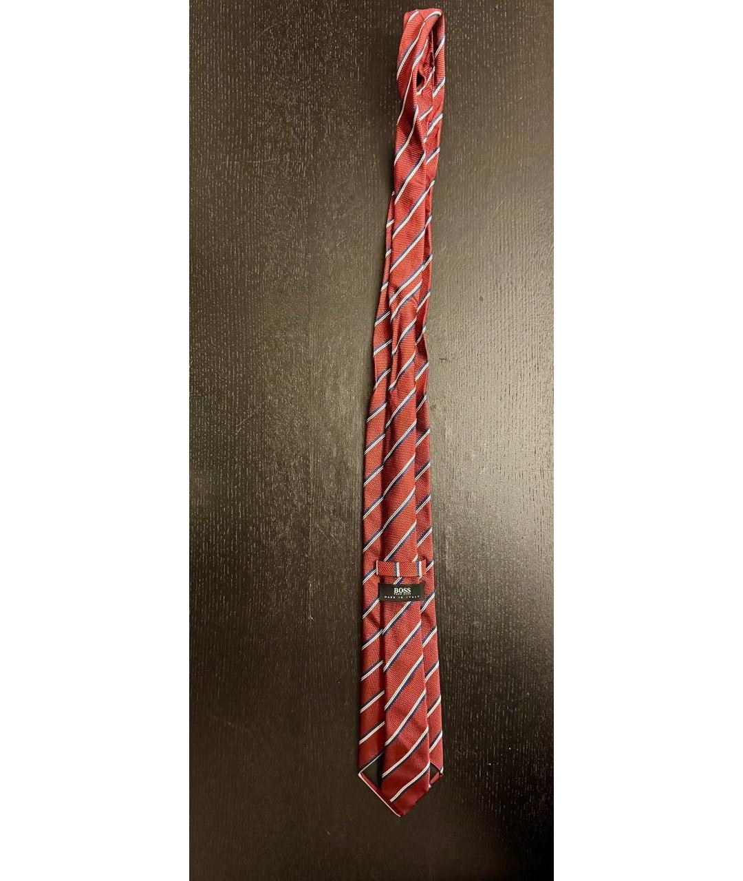 HUGO BOSS Бордовый шелковый галстук, фото 3