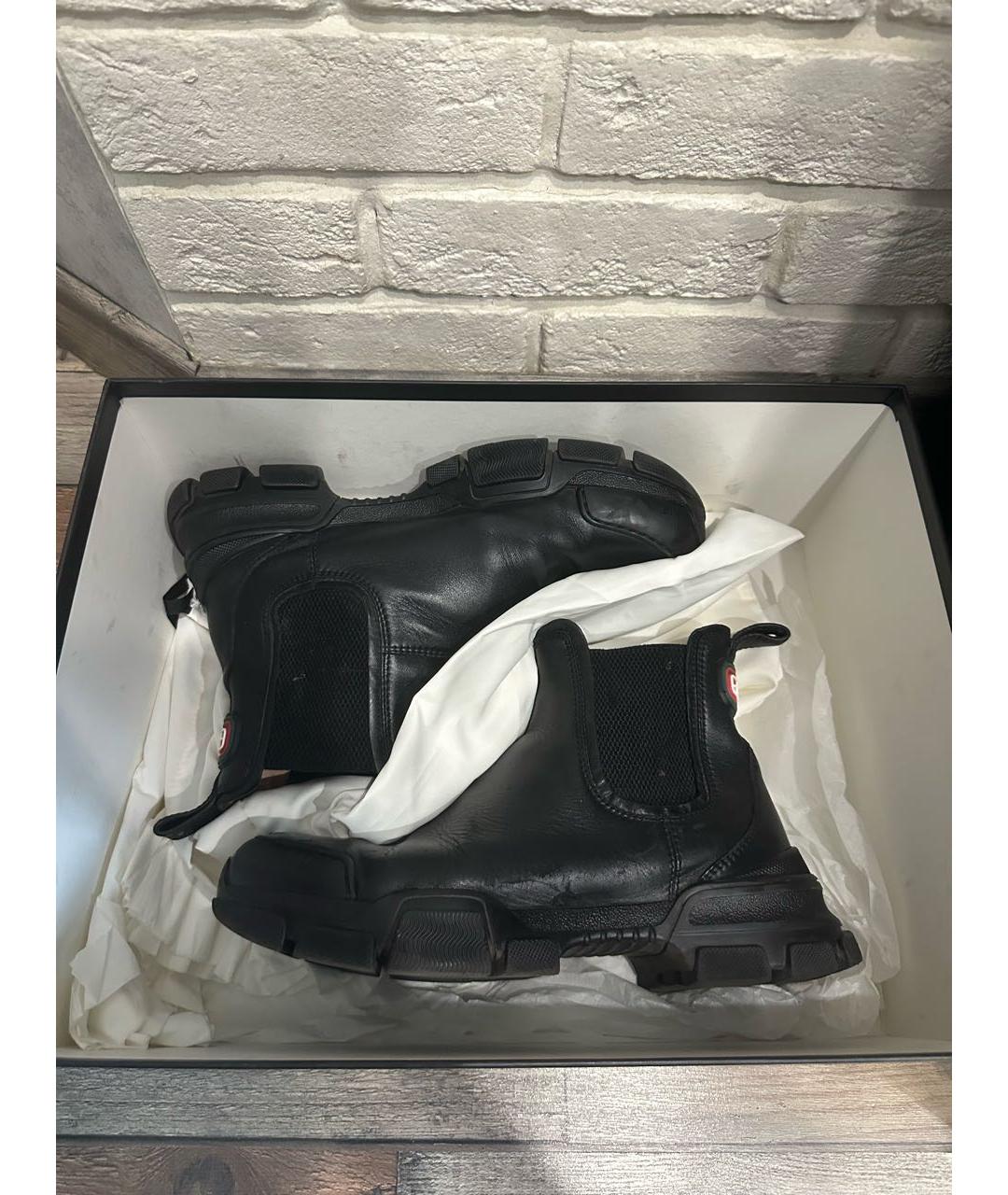 GUCCI Черные кожаные высокие ботинки, фото 6