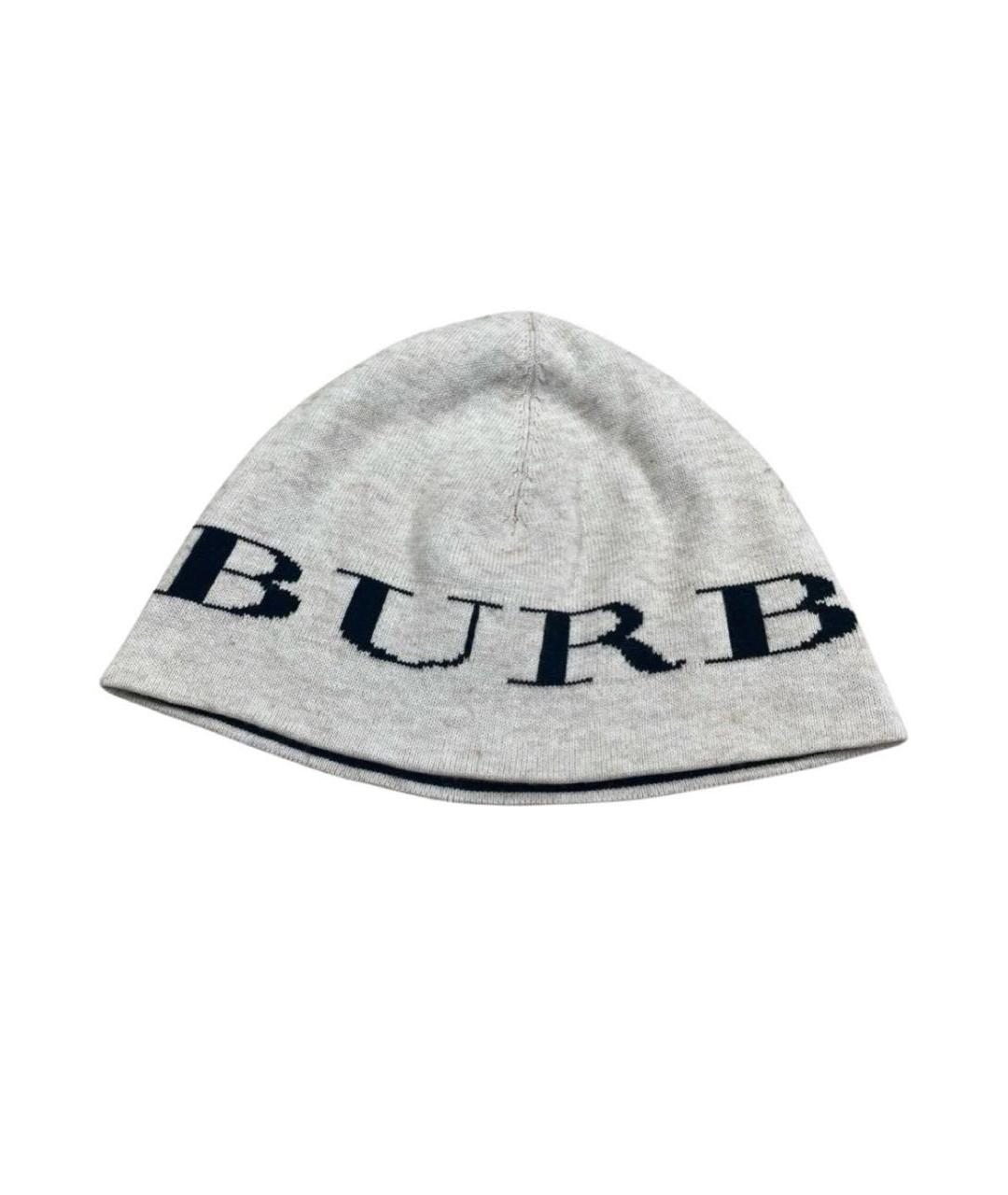 BURBERRY Серая хлопковая шапка, фото 1