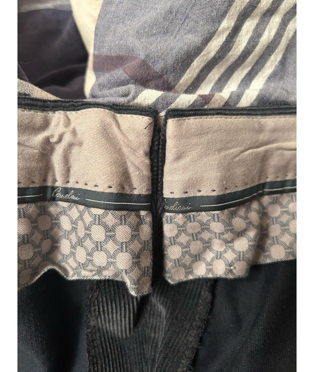 CORNELIANI Темно-синие хлопковые классические брюки, фото 3