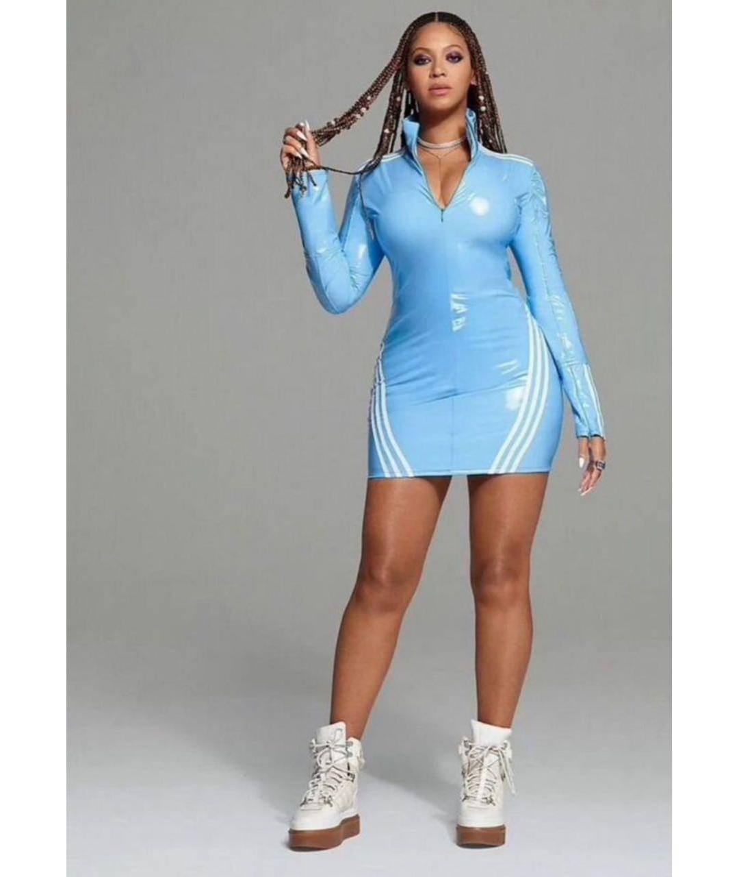 ADIDAS Голубое повседневное платье, фото 3