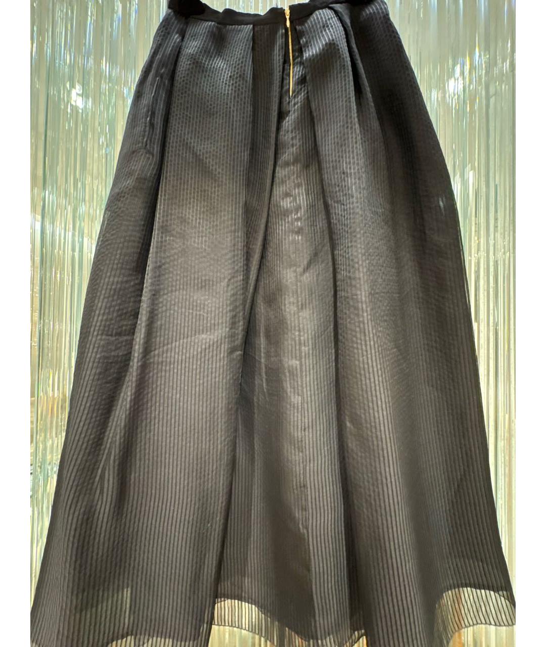 ROCHAS Черная шелковая юбка макси, фото 2
