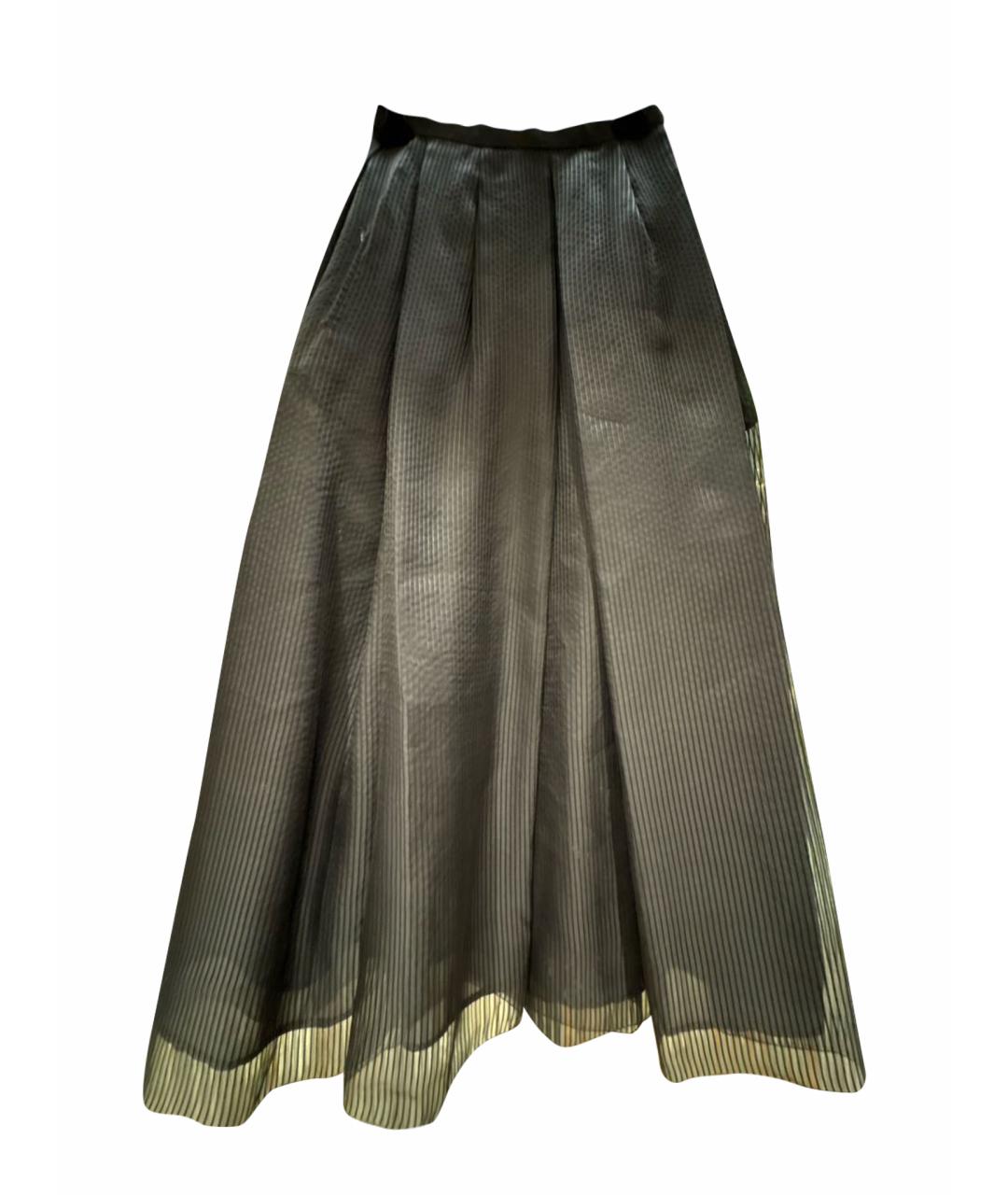 ROCHAS Черная шелковая юбка макси, фото 1