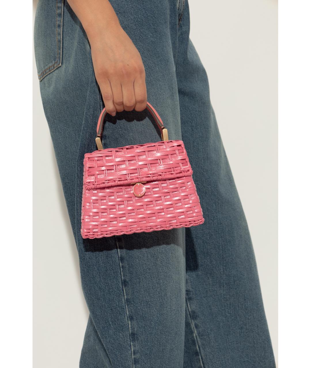 CULT GAIA Розовая пелетеная сумка с короткими ручками, фото 2