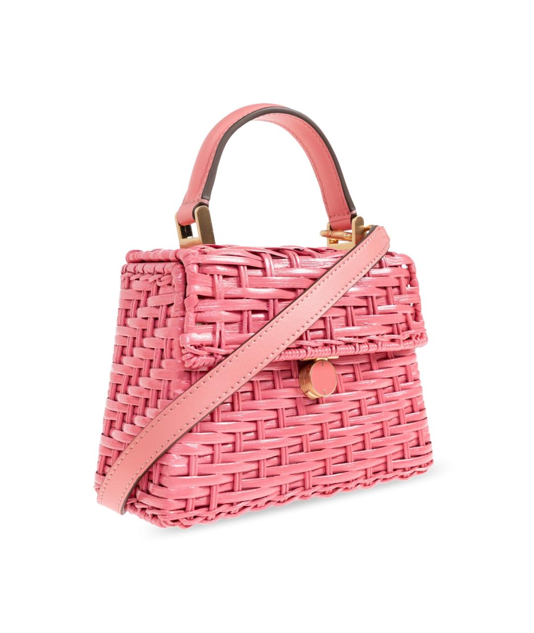 CULT GAIA Розовая пелетеная сумка с короткими ручками, фото 3