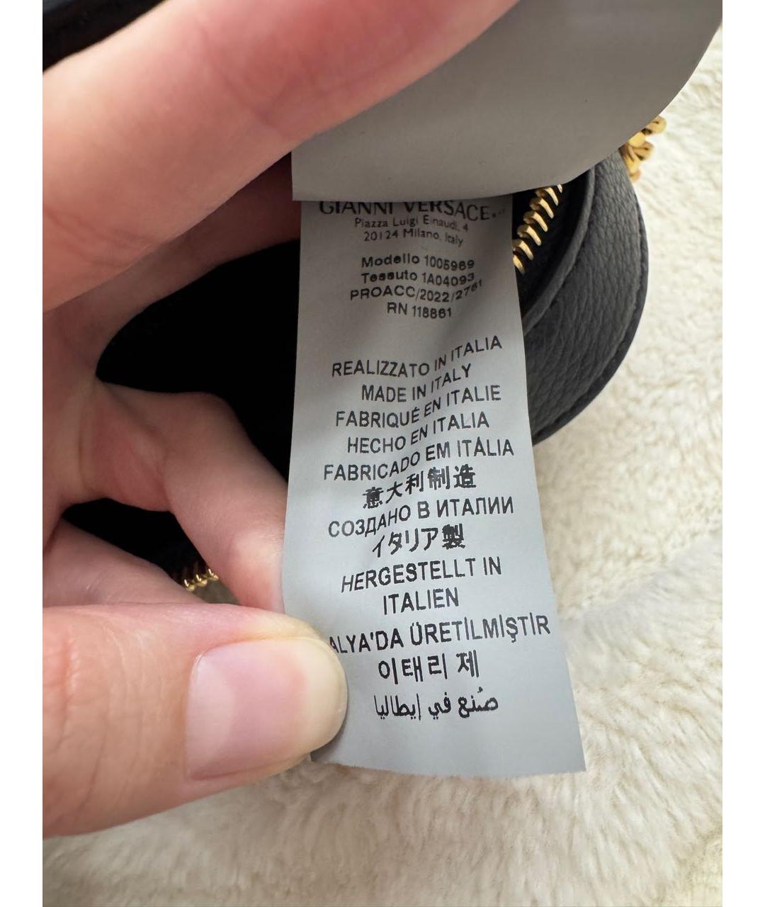 VERSACE Черная кожаная сумка через плечо, фото 6