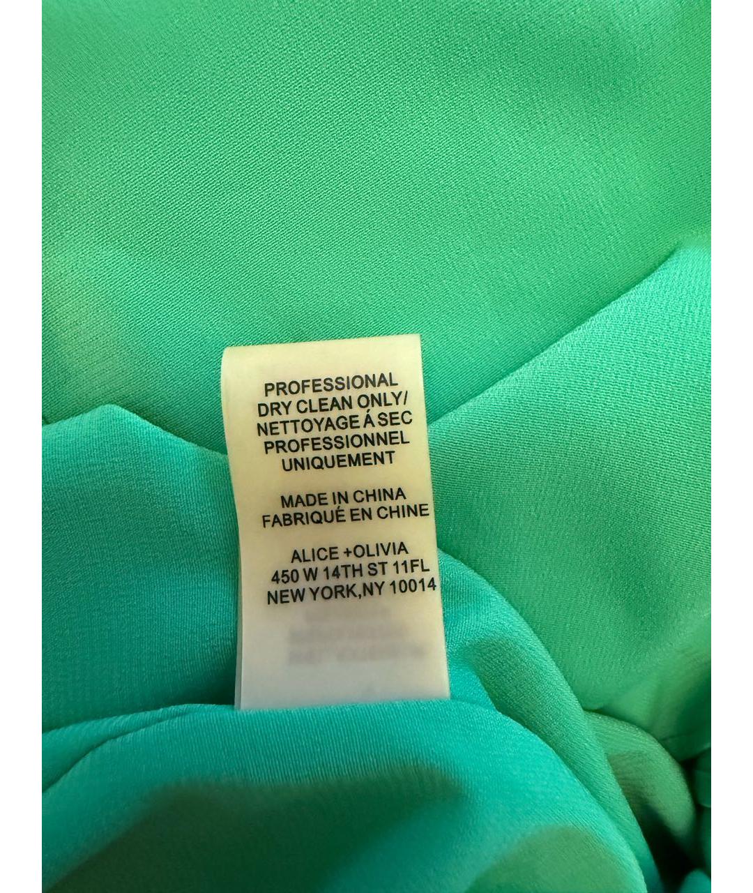 ALICE+OLIVIA Зеленые полиэстеровое коктейльное платье, фото 2
