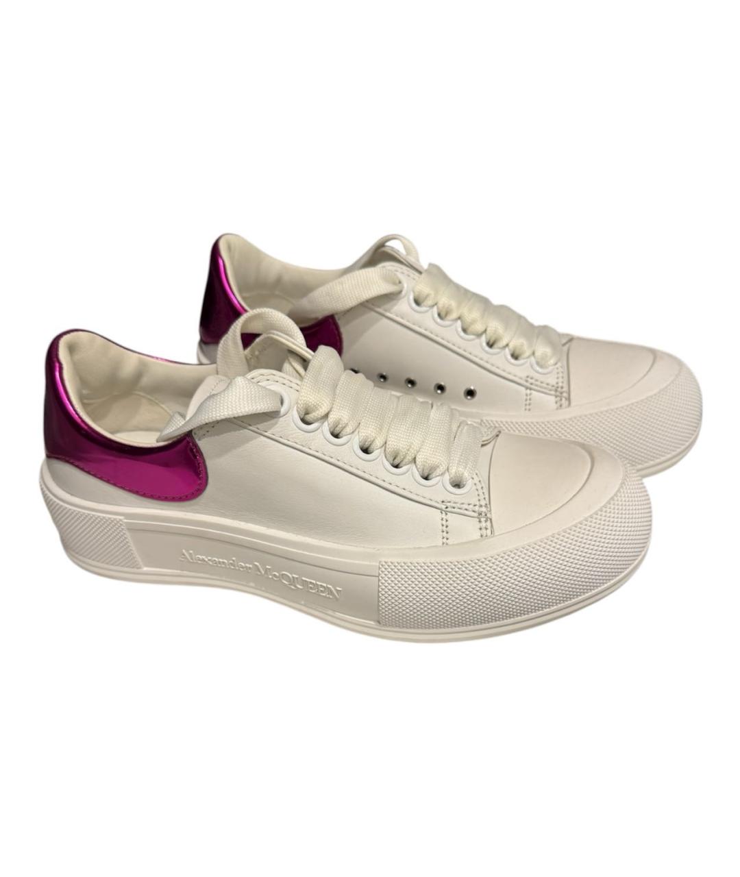 ALEXANDER MCQUEEN Белые кожаные кеды, фото 4