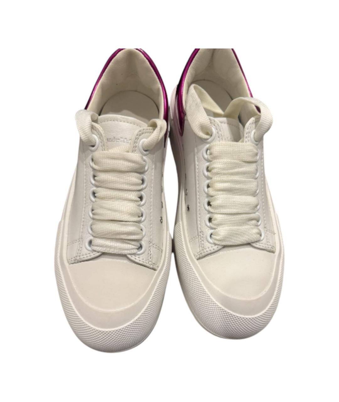 ALEXANDER MCQUEEN Белые кожаные кеды, фото 2