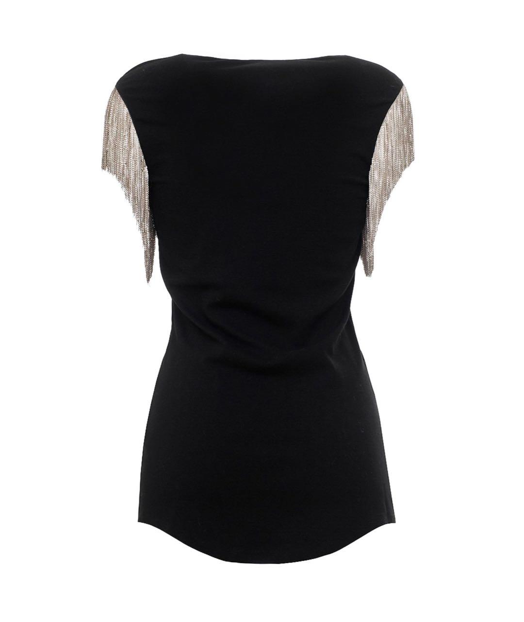 ROBERTO CAVALLI Черная вискозная футболка, фото 2