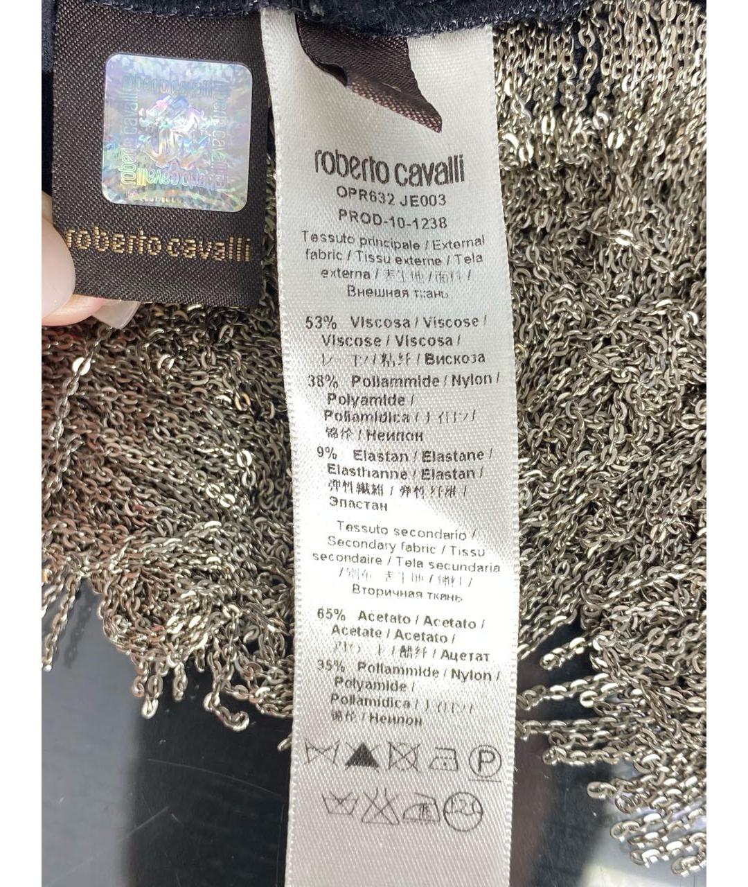 ROBERTO CAVALLI Черная вискозная футболка, фото 7