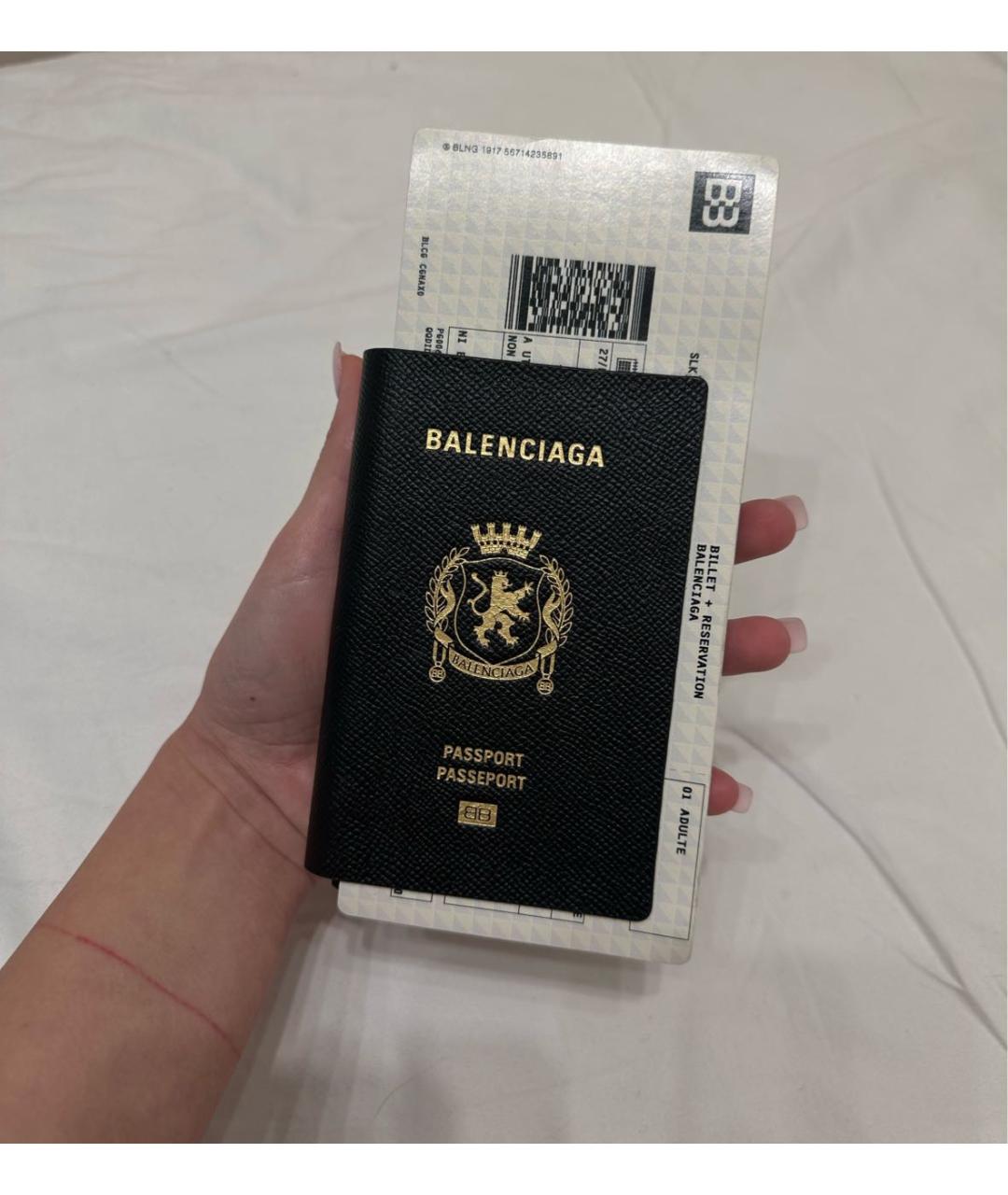 BALENCIAGA Черный кожаный кошелек, фото 5