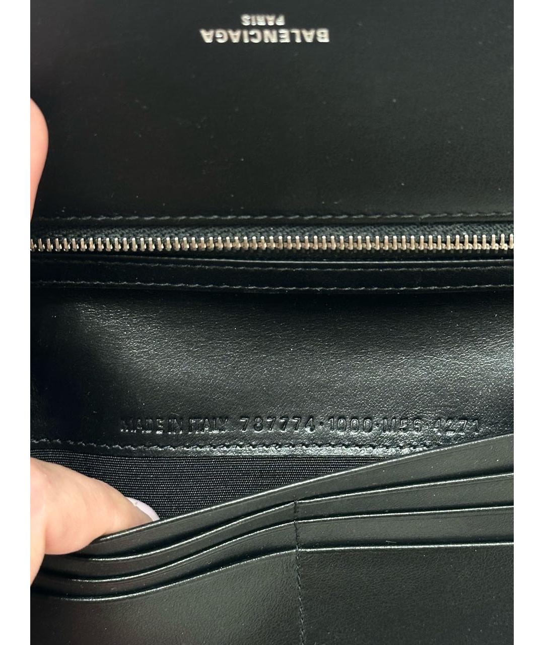 BALENCIAGA Черный кожаный кошелек, фото 7