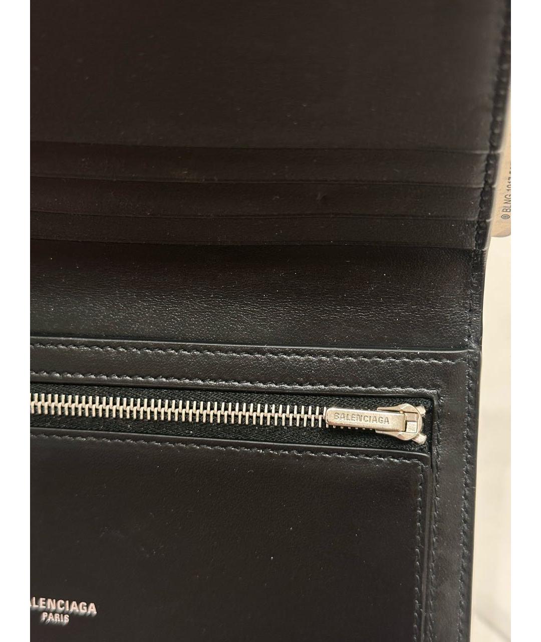BALENCIAGA Черный кожаный кошелек, фото 6