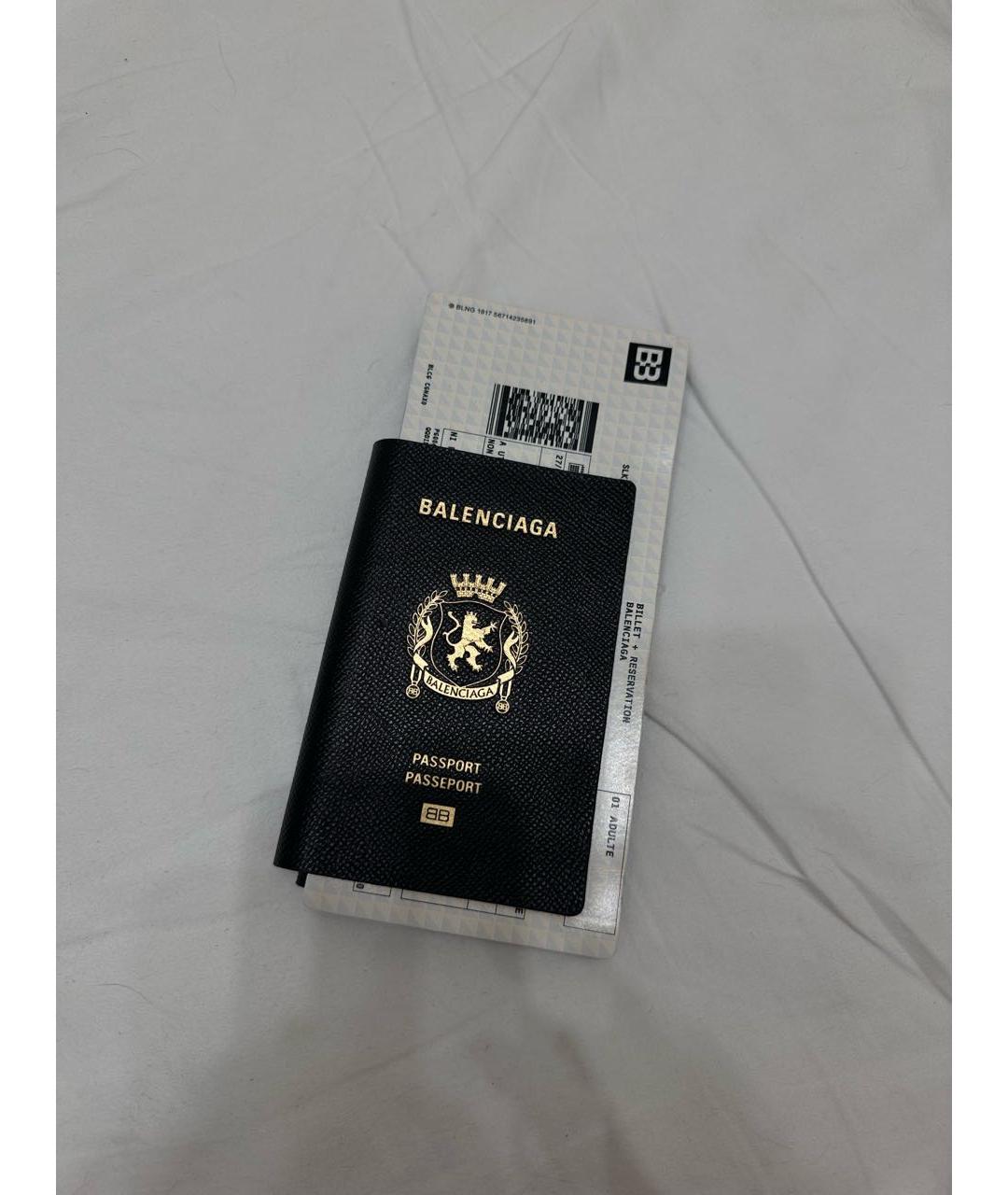 BALENCIAGA Черный кожаный кошелек, фото 8