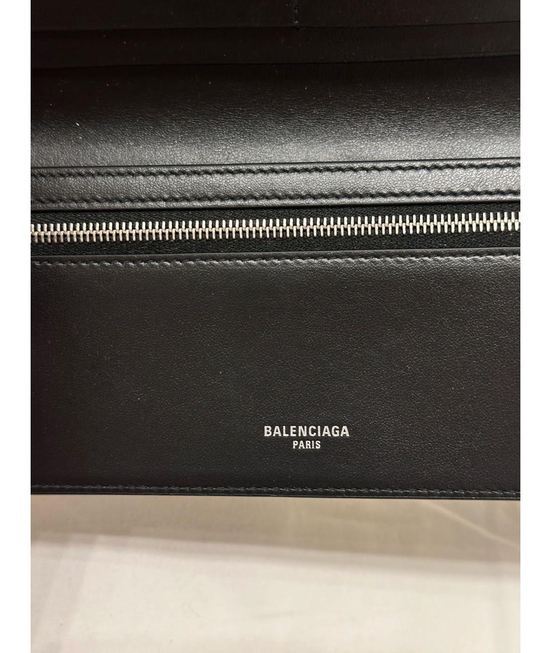 BALENCIAGA Черный кожаный кошелек, фото 3