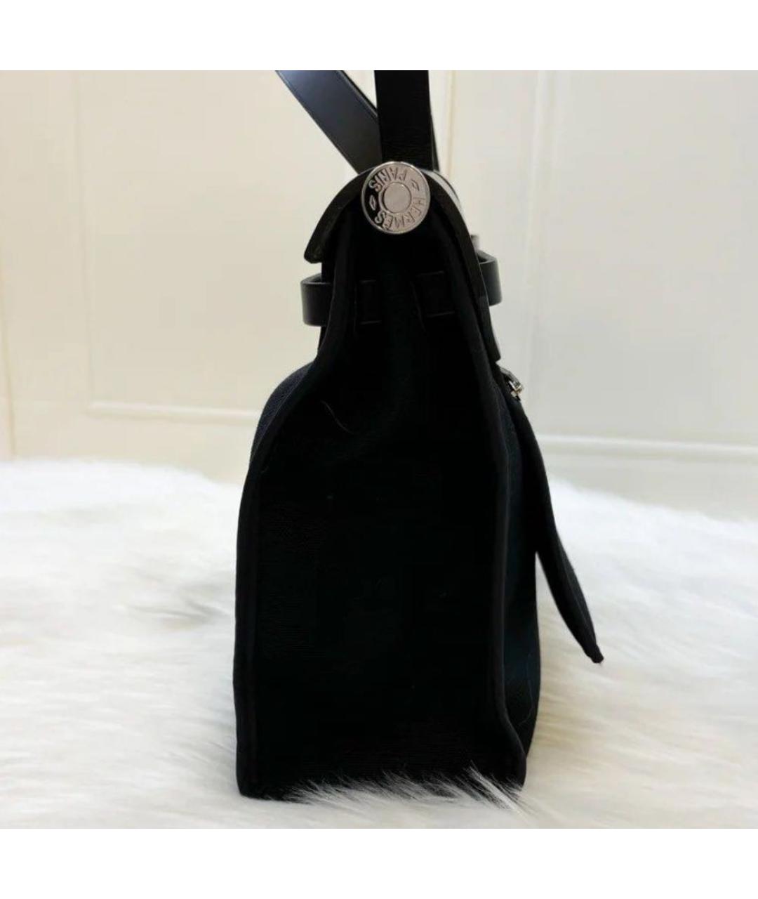 HERMES Черная кожаная сумка через плечо, фото 4