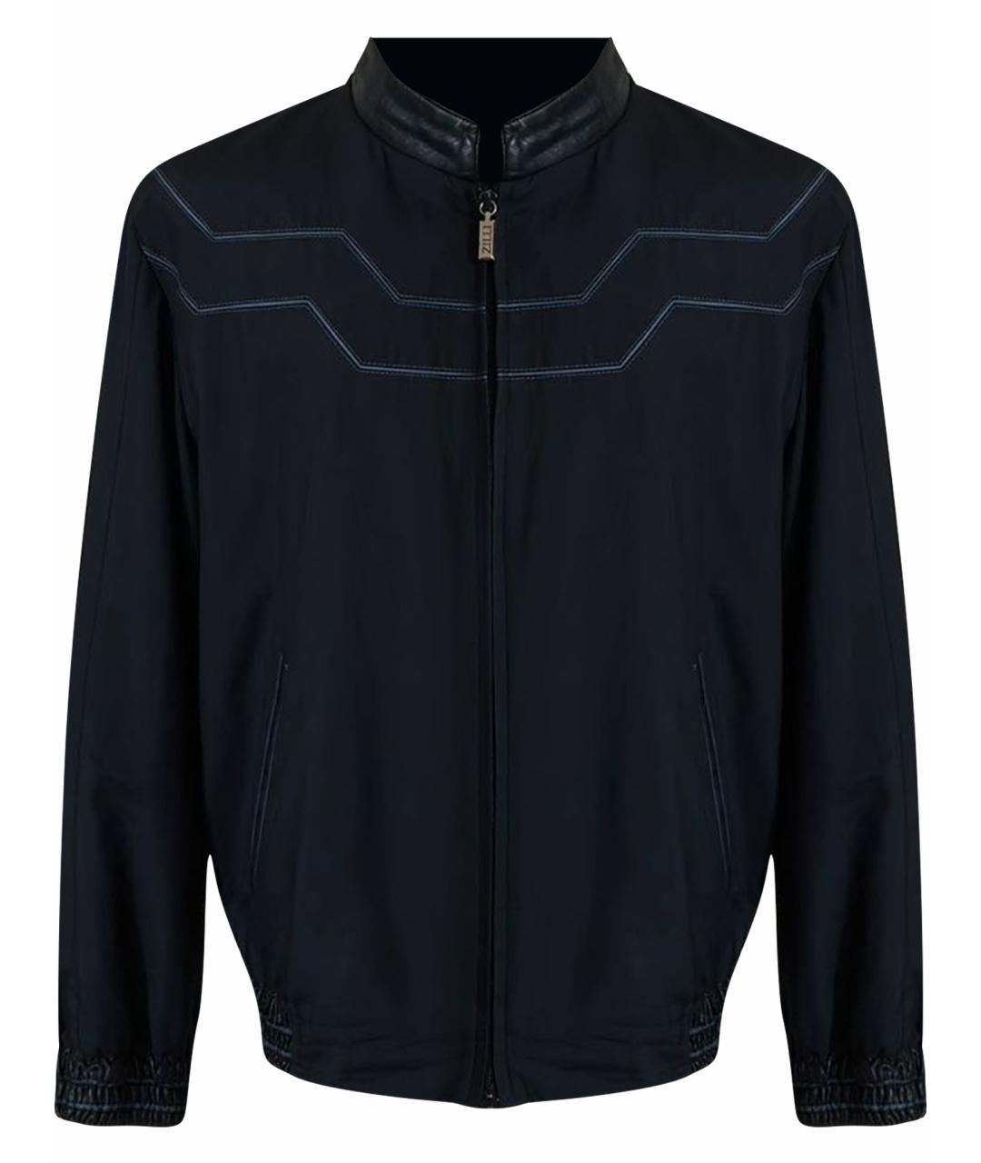 ZILLI Темно-синяя шелковая куртка, фото 1