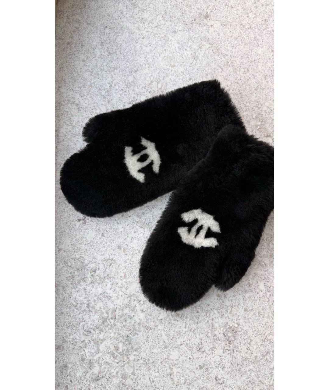 CHANEL Черные варежки, фото 5