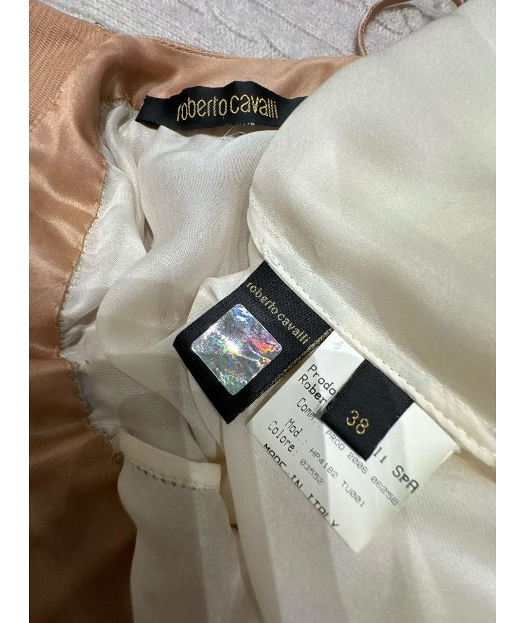 ROBERTO CAVALLI Бежевое кружевное вечернее платье, фото 8