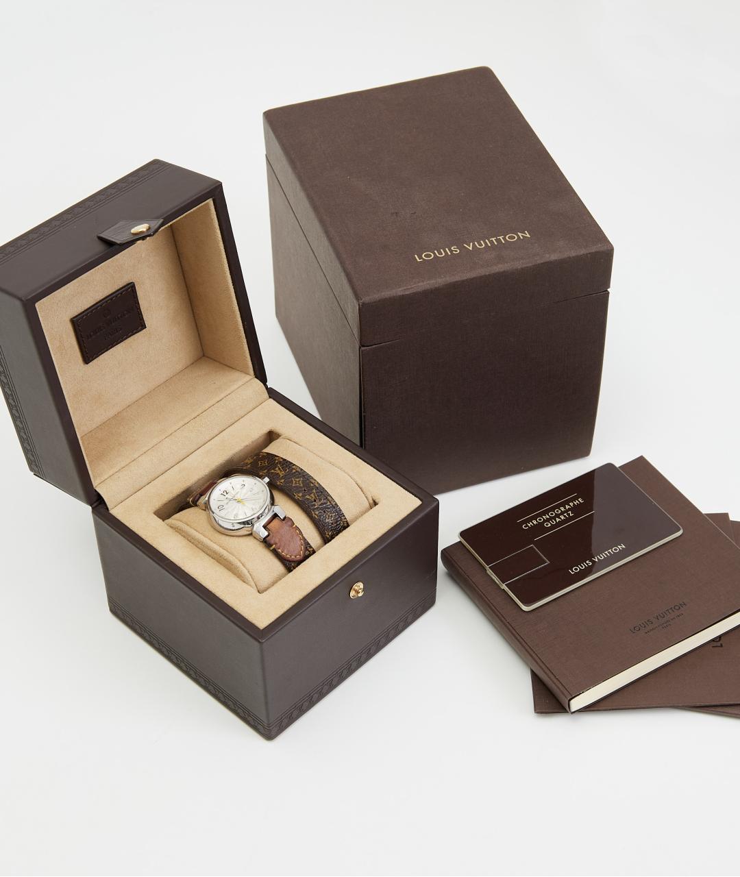 LOUIS VUITTON Коричневые металлические часы, фото 5