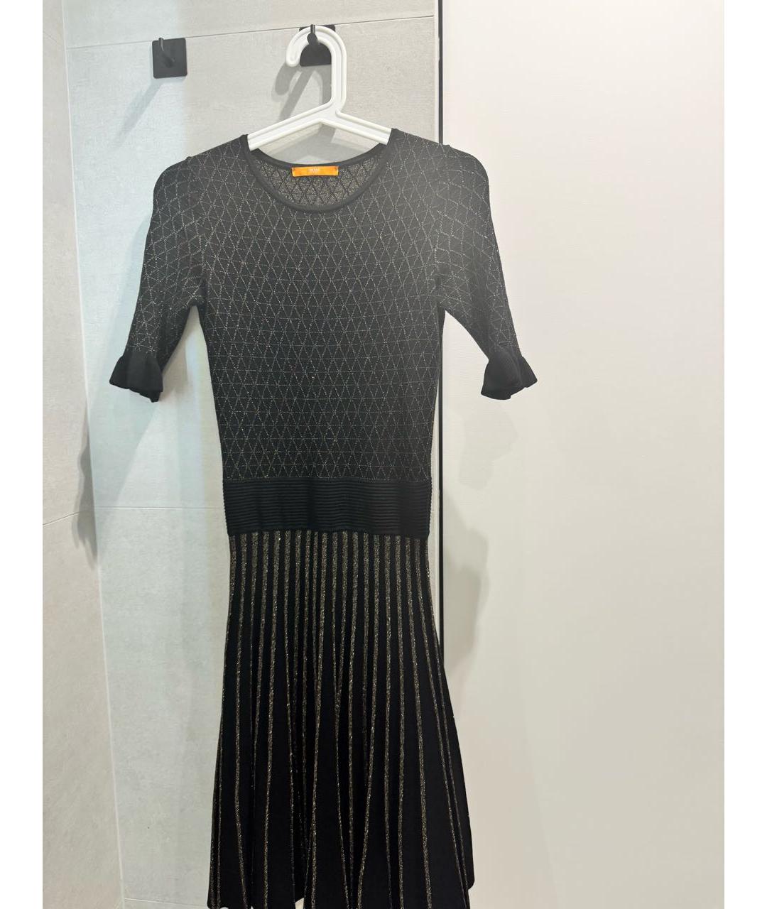 HUGO BOSS Золотое вискозное вечернее платье, фото 9