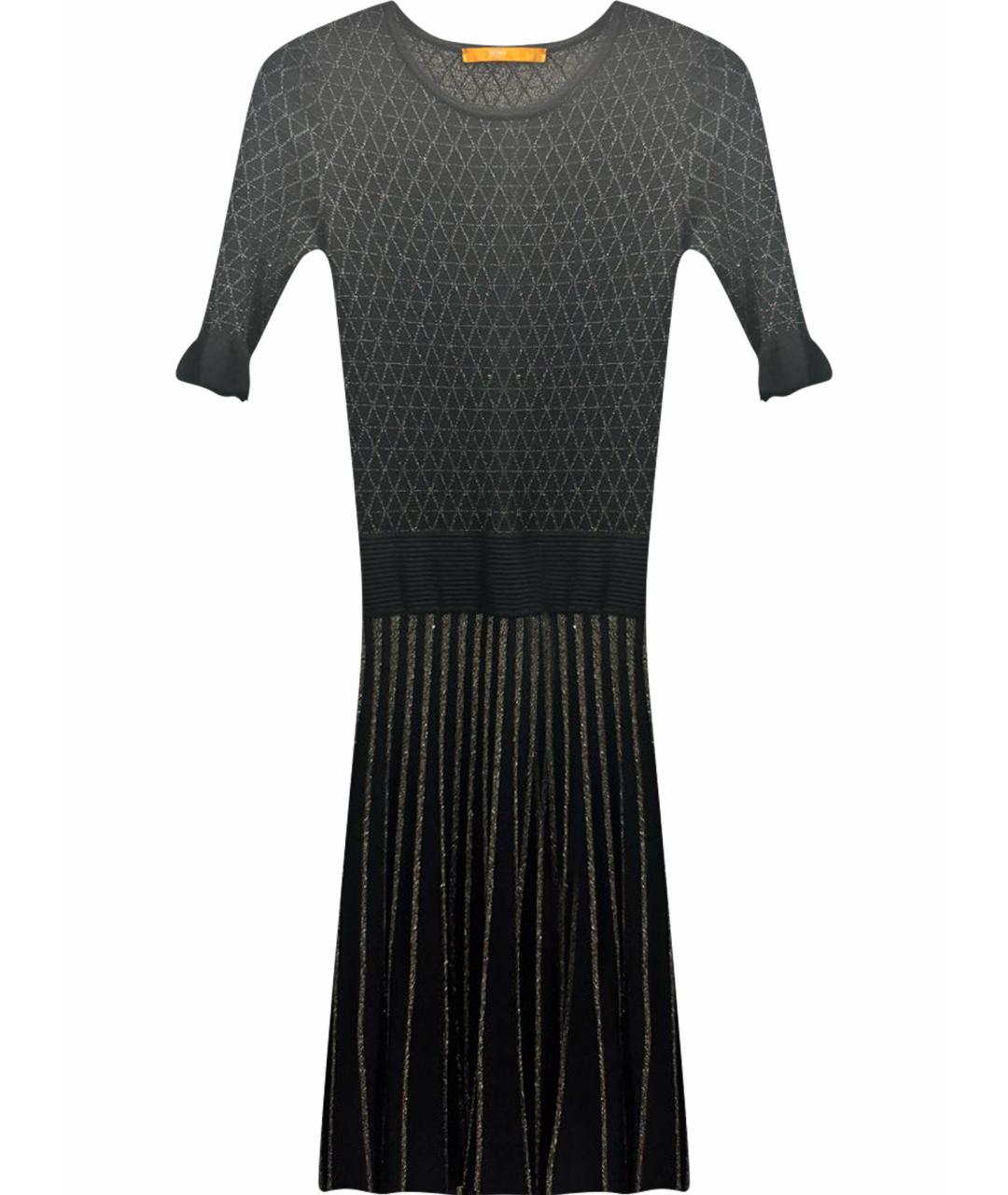 HUGO BOSS Золотое вискозное вечернее платье, фото 1