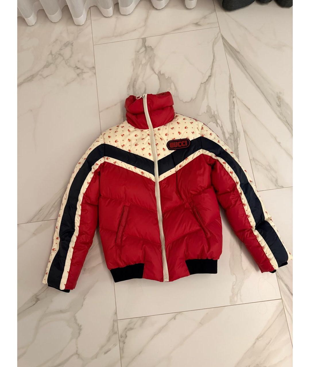 GUCCI Красный полиэстеровый пуховик, фото 8